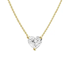 0.5ct Floating Diamond Solitaire Heart Necklace