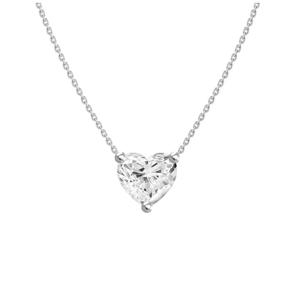 0.5ct Floating Diamond Solitaire Heart Necklace