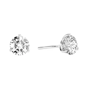 1 1/2 Carat Lab Grown Diamond Martini Stud Earrings In 14K White Gold