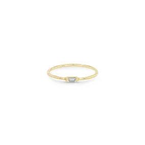 14k Horizontal Baguette Diamond Ring