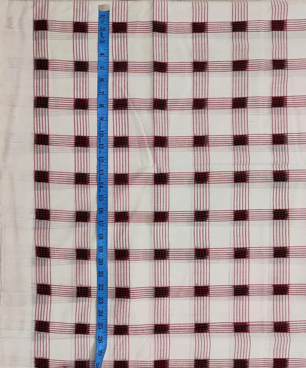 2.5 m Offwhite check handwoven cotton sambalpuri kurta material