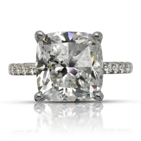 ALLA 8 CARAT CUSHION CUT H COLOR INTERNALLY FLAWLESS CLARITY DIAMOND ENGAGEMENT RING PLATINUM GIA CERTIFIED 7 CT H IF BY MIKE NEKTA