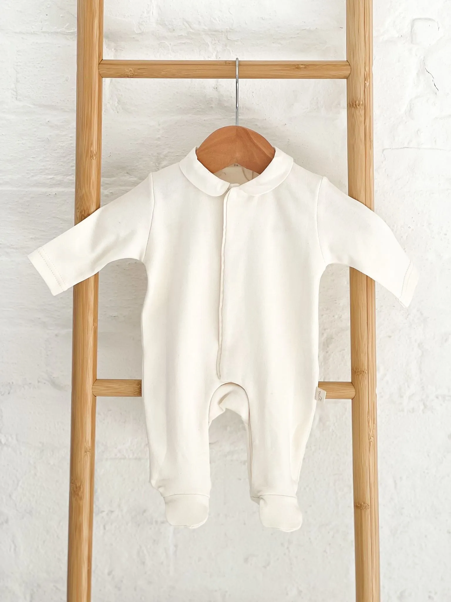 BabyGi Cream Cotton Angel Wing Peter Pan Baby Grow