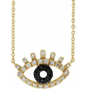 BLACK AND WHITE DIAMOND EVIL EYE NECKLACE