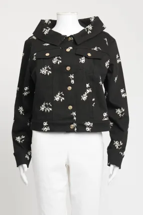 Black Cotton Jess Floral Preowned Jacket