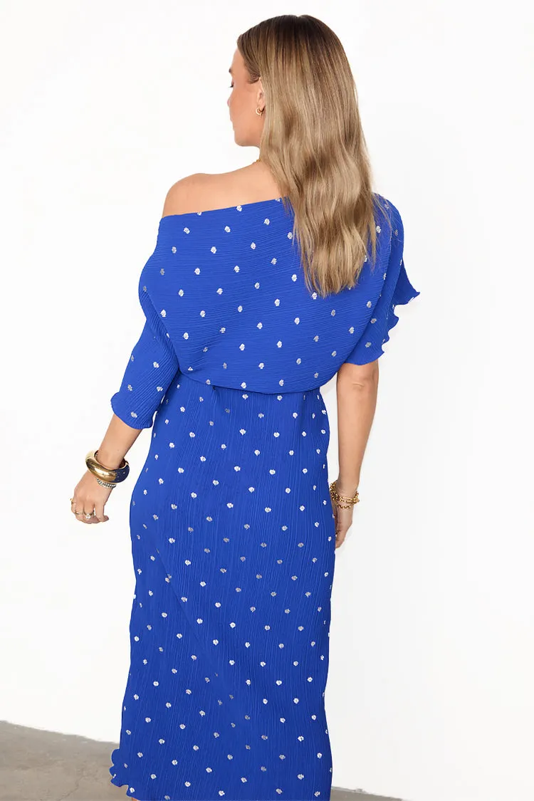 Blue Tilly Plisse Dress