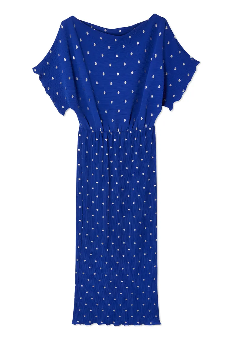 Blue Tilly Plisse Dress