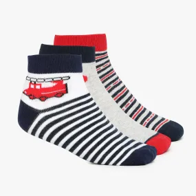 Boys Cotton Blend Ankle Length Socks (Pack of 3)