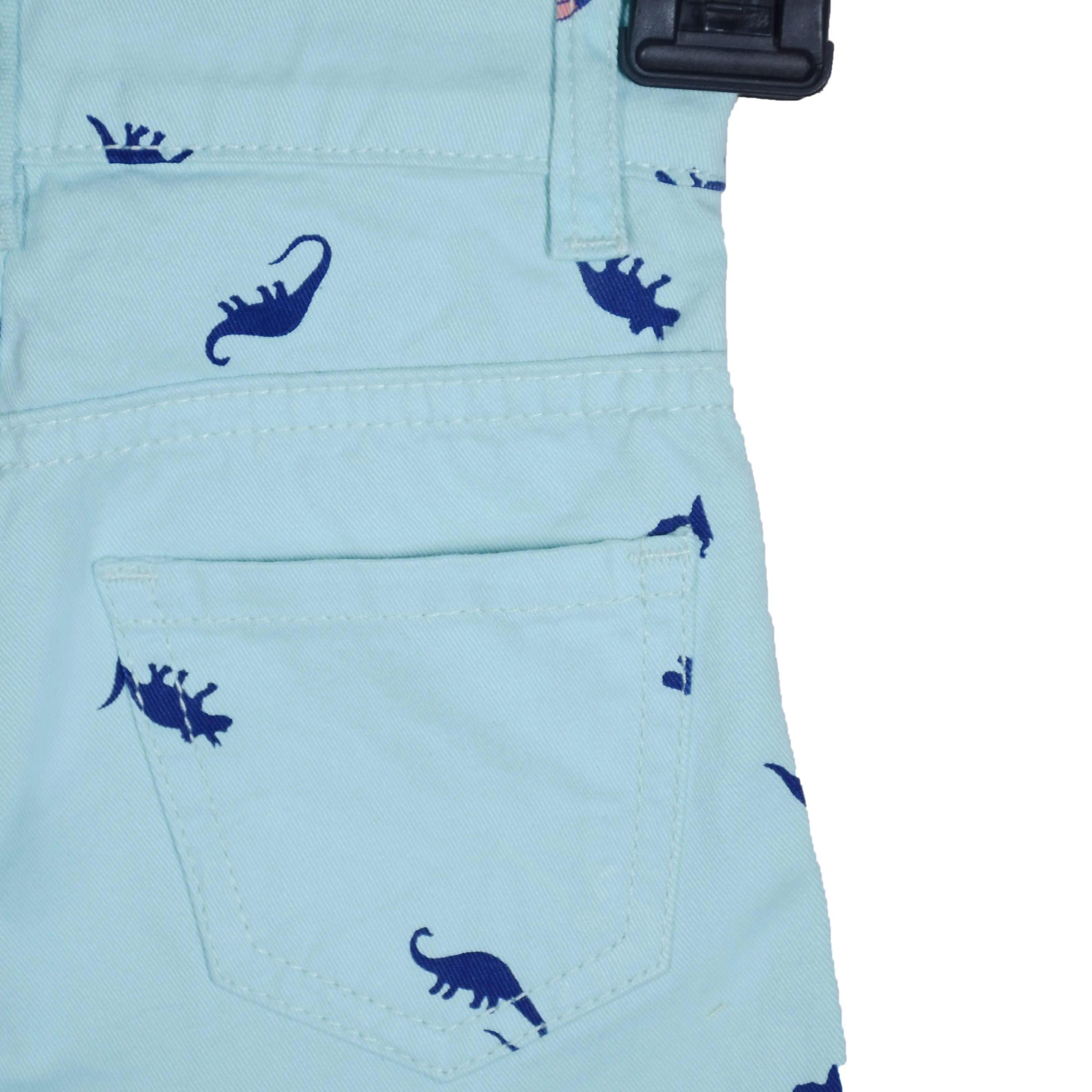 C1717 RCUL Dino Printed 5-Pockets S.Blue Cotton Shorts