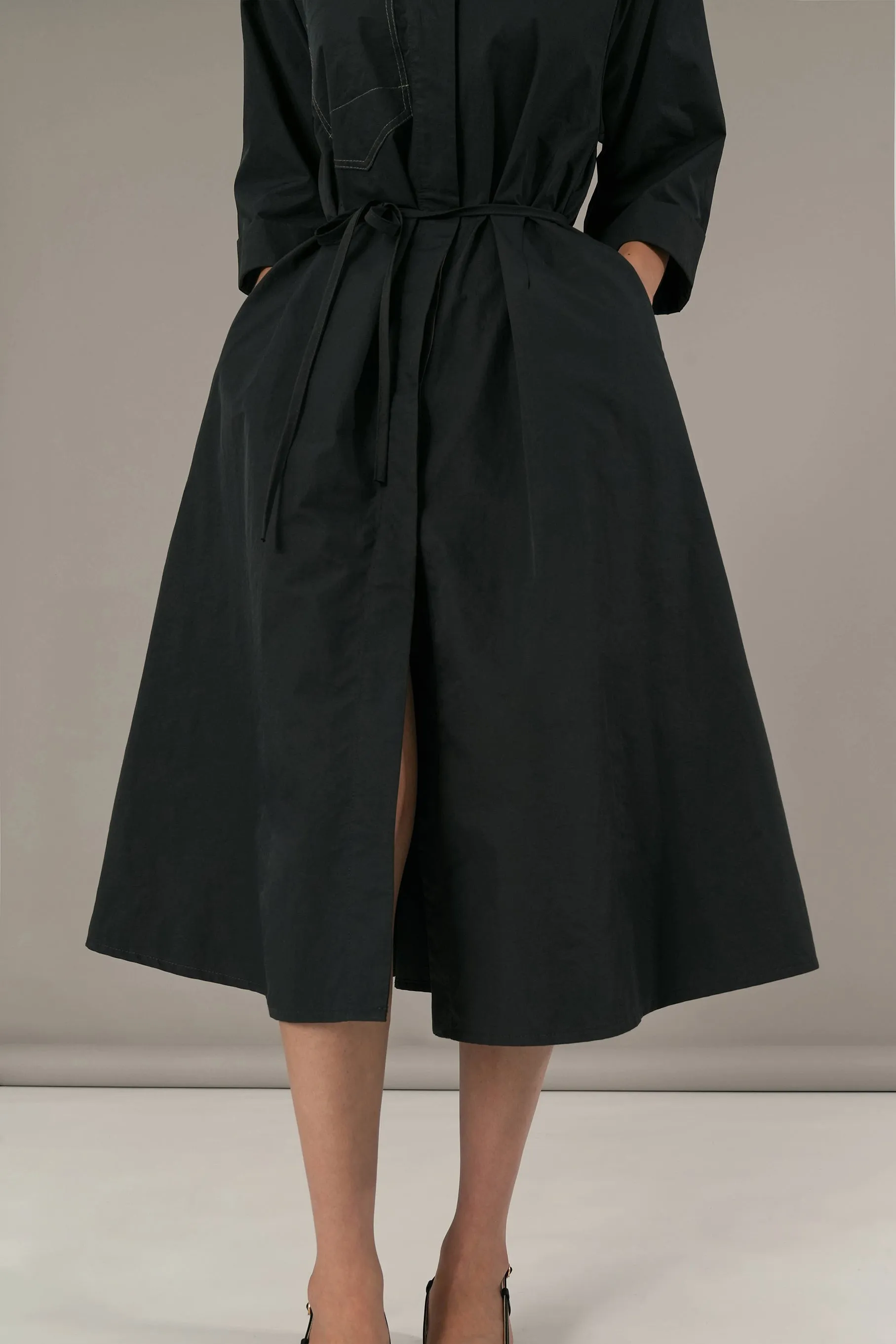 Carlene Midi Pocket Dress, Charcoal