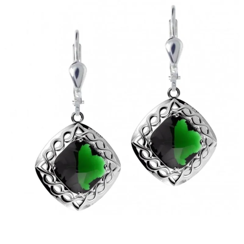 Celtic Knot Cable Weave Doublet Drop Earrings