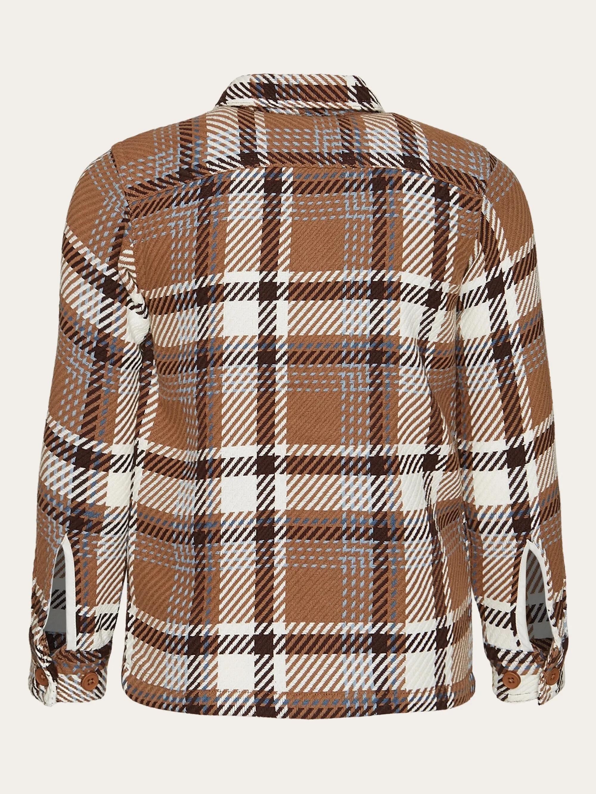 Checked overshirt - GOTS/Vegan - Brown check