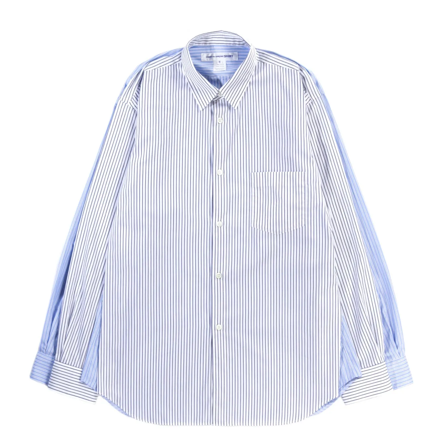 COMME DES GARCONS SHIRT B033 DOUBLE SLEEVE SHIRT BLUE / STRIPES