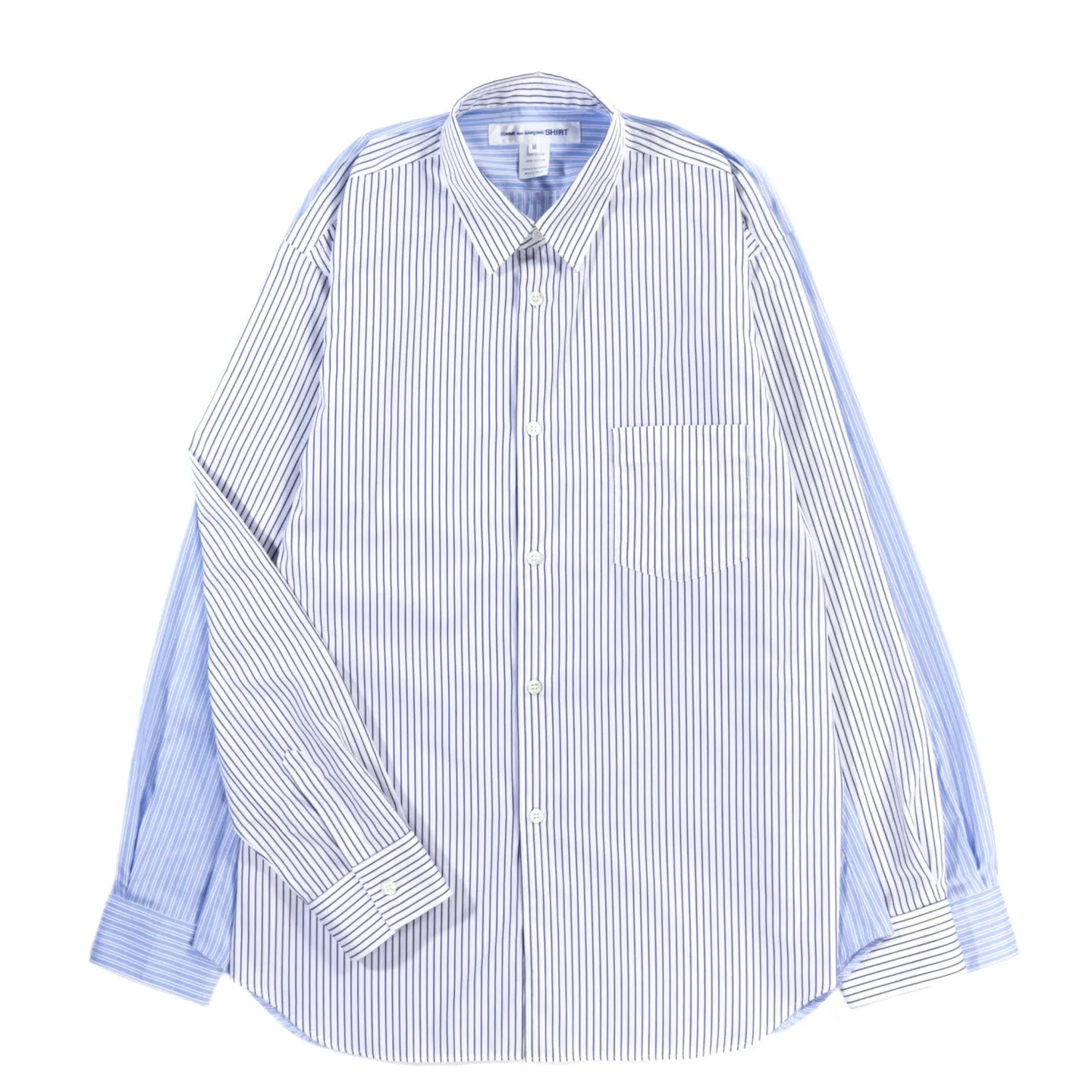 COMME DES GARCONS SHIRT B033 DOUBLE SLEEVE SHIRT BLUE / STRIPES