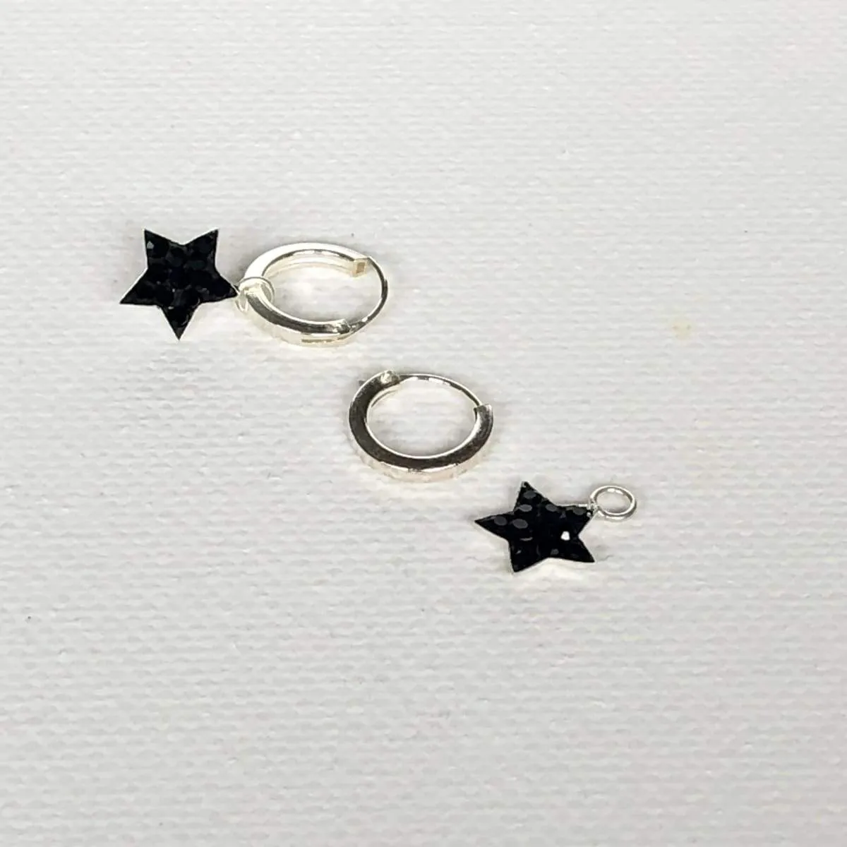 CZ Star Necklace, Constellation Jewelry, Cartilage Hoops, Sterling Silver Star Charm, Tiny Crystal Charms, Star Gift Charm