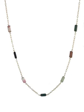 Delicate Tourmaline Chain Necklace