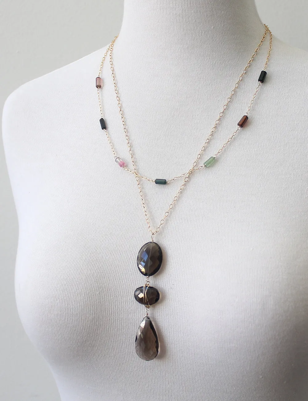 Delicate Tourmaline Chain Necklace