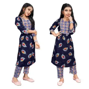 Kids Girls Cotton Punjabi Suit Set of 2