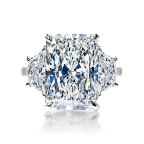 Leoda 10 Carat G VS1 Radiant Cut Lab Grown Diamond Engagement Ring in Platinum. IGI Certified