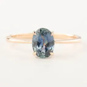 Nina Ring -1.22ct Teal Blue Montana Sapphire, 14k Rose Gold (One of a kind)