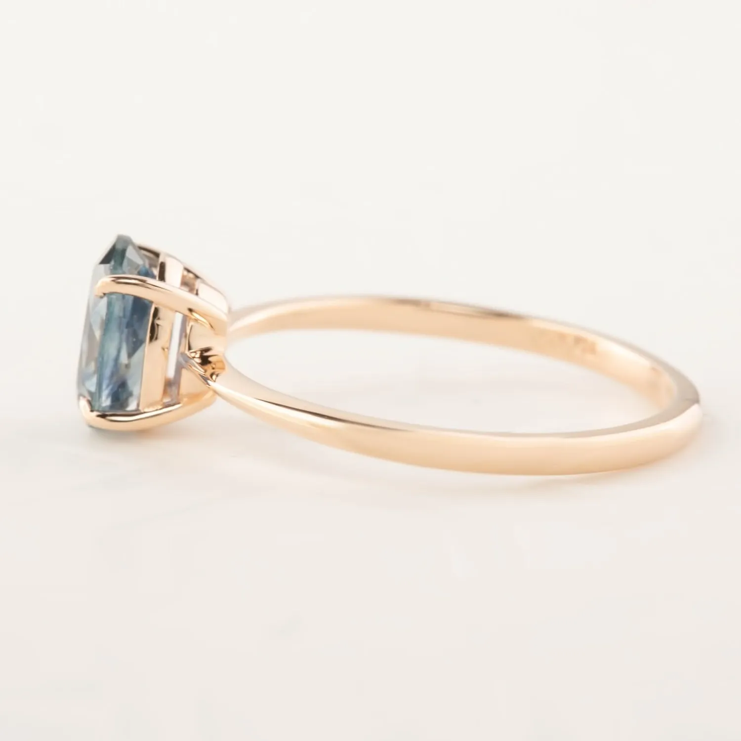 Nina Ring -1.22ct Teal Blue Montana Sapphire, 14k Rose Gold (One of a kind)