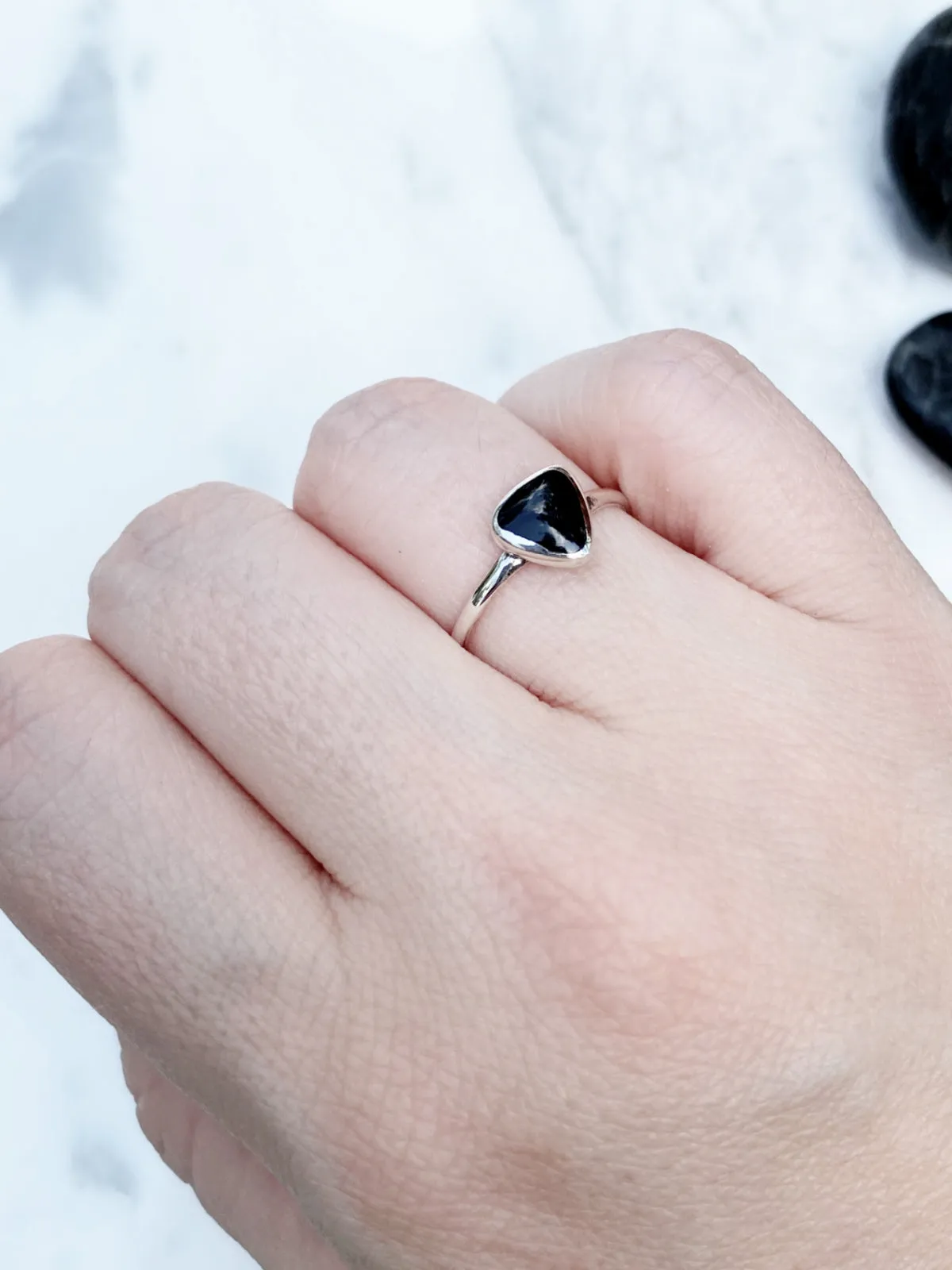 Onyx Triangle Ring