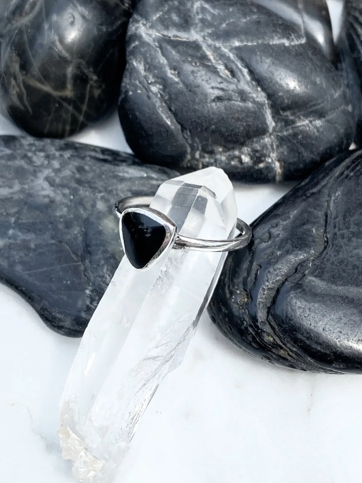 Onyx Triangle Ring