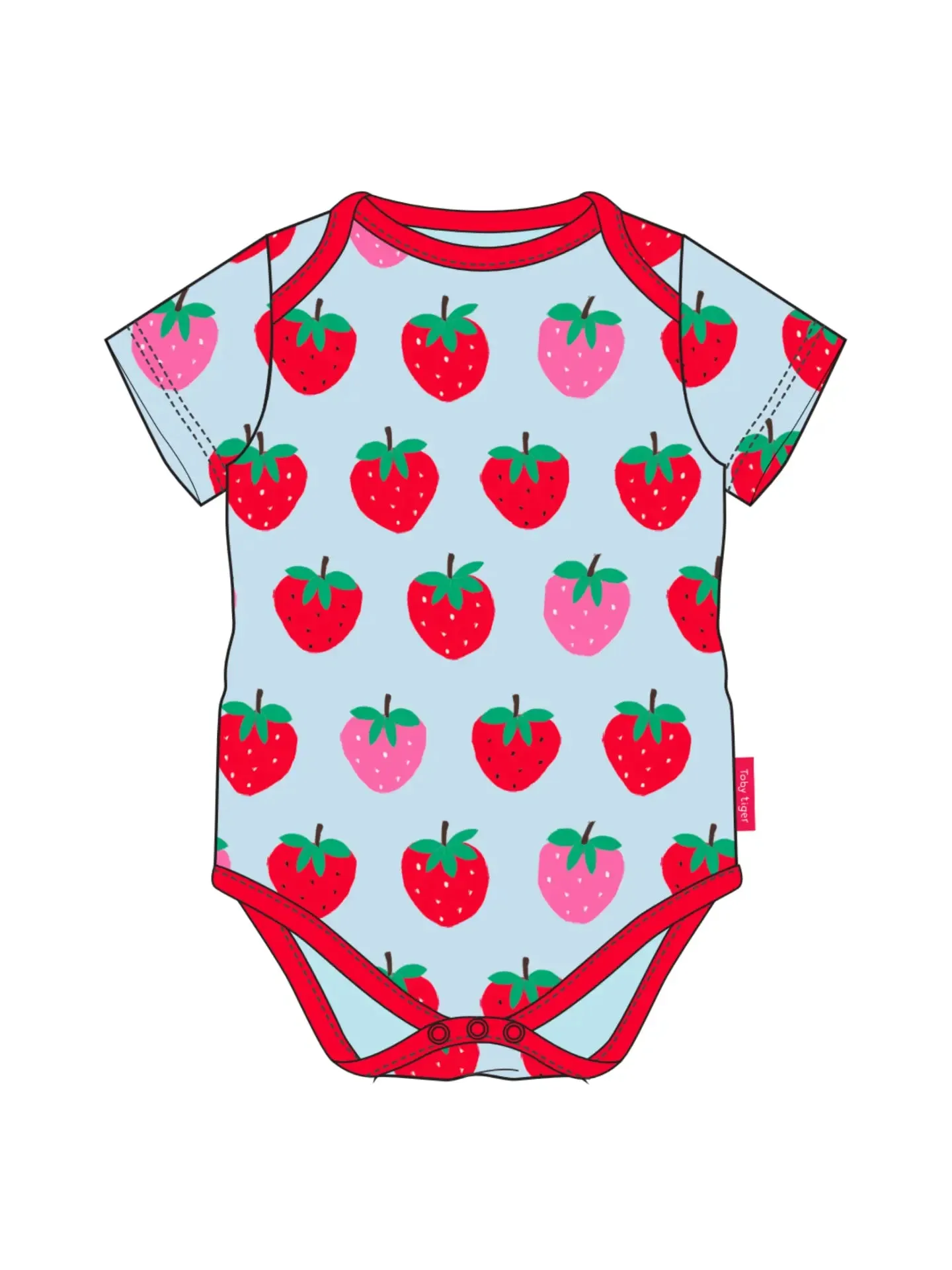 Organic Strawberry Print Body - Toby Tiger