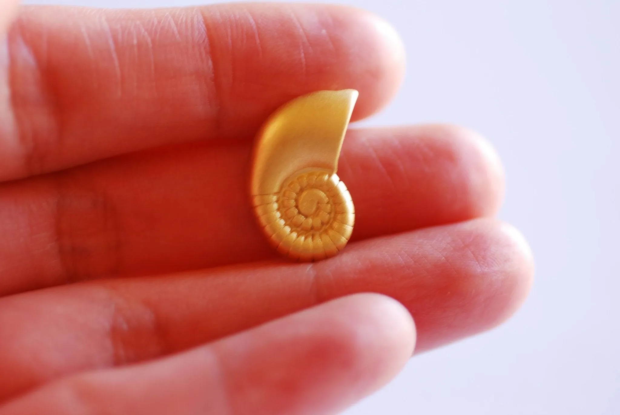 Pink Rose Wholesale Gold Sea Snail Swirl Shell Charm Pendant- Vermeil 22k Rose Gold Plated Ocean Beach Conch Seashell Charm, Crab Shell, Nautilus, 358