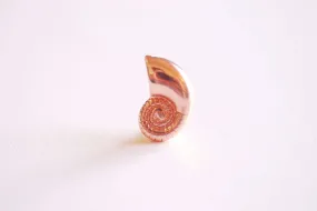 Pink Rose Wholesale Gold Sea Snail Swirl Shell Charm Pendant- Vermeil 22k Rose Gold Plated Ocean Beach Conch Seashell Charm, Crab Shell, Nautilus, 358