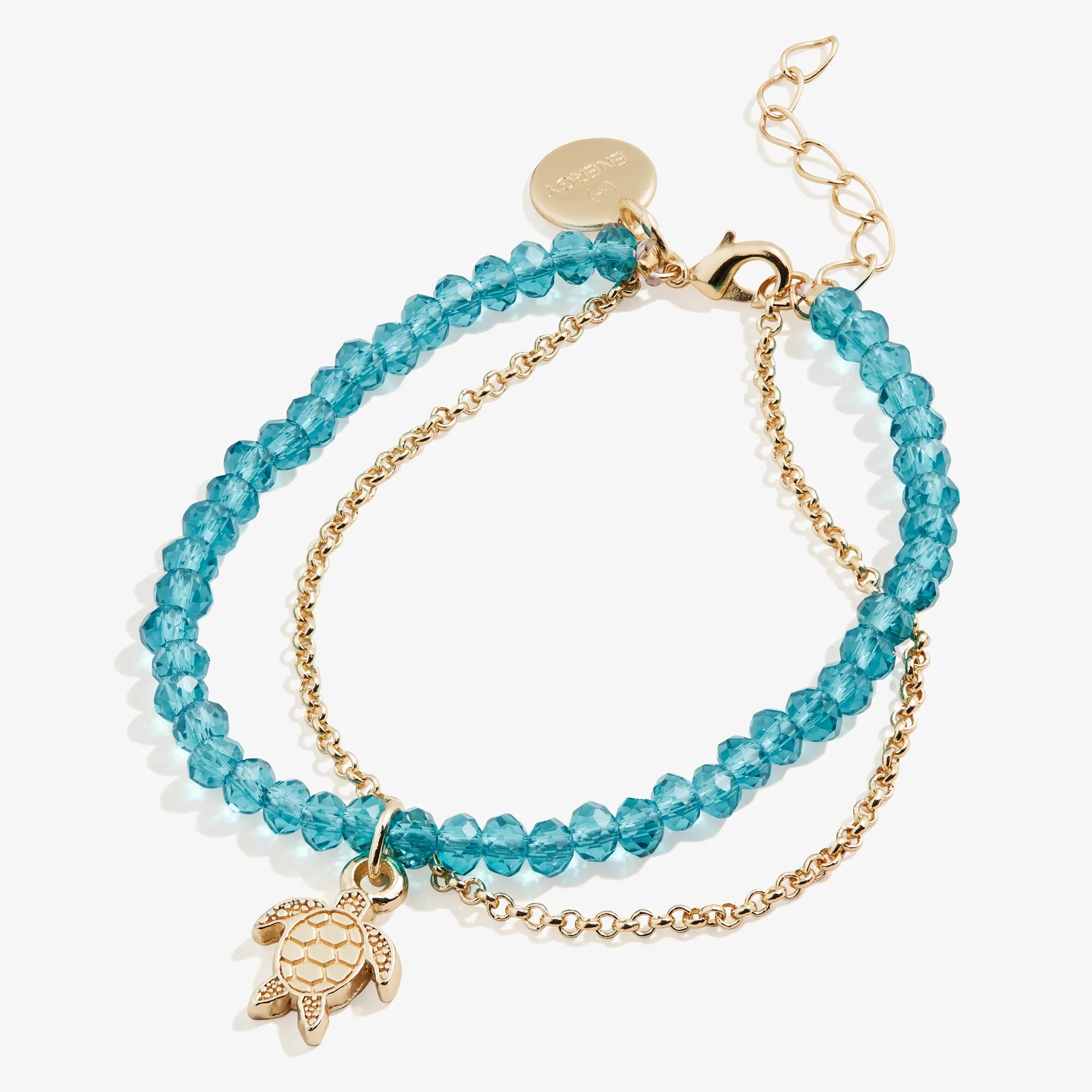 Sea Turtle Bead and Chain Bracelet