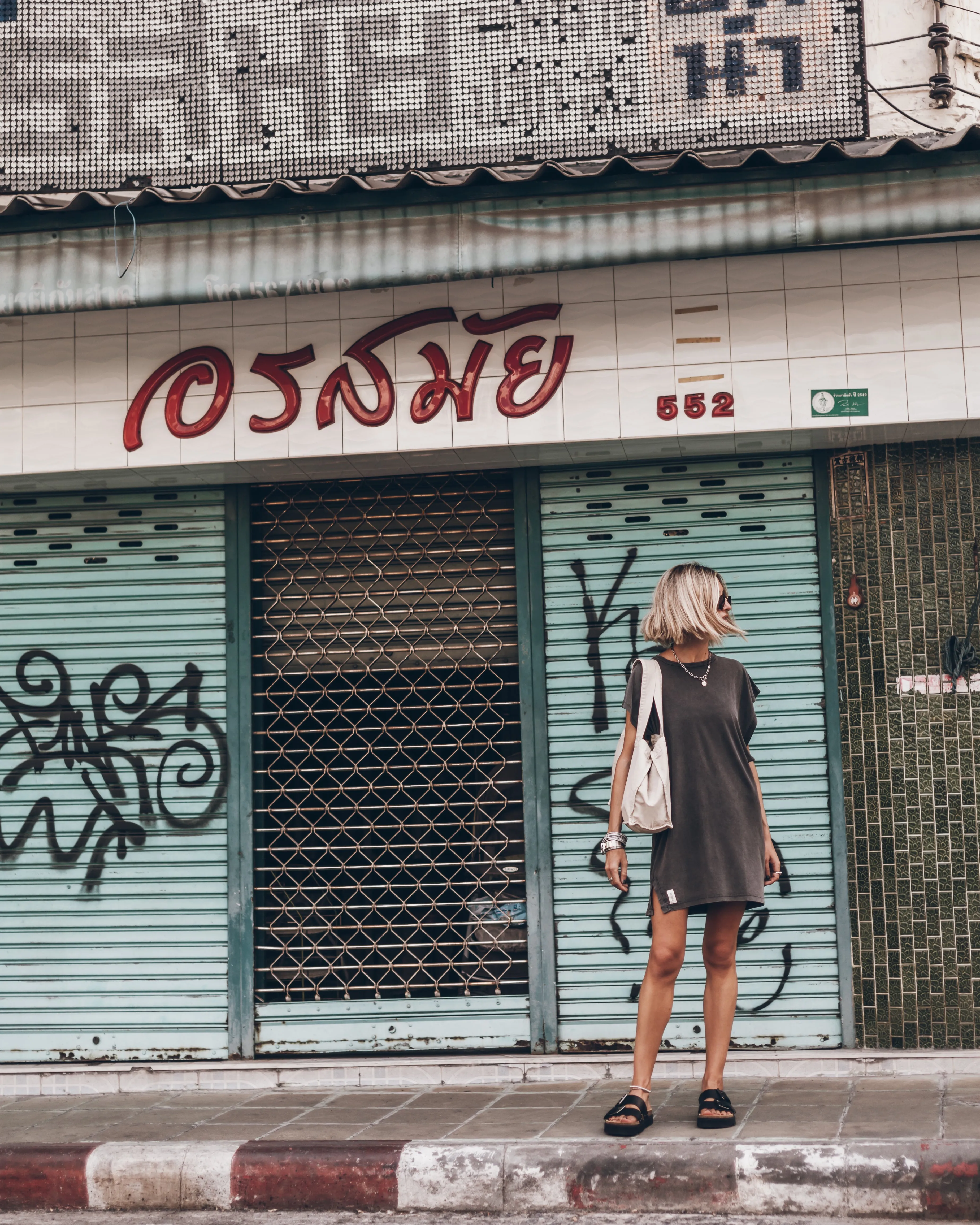 The Dark Faded Short Batwing Dress