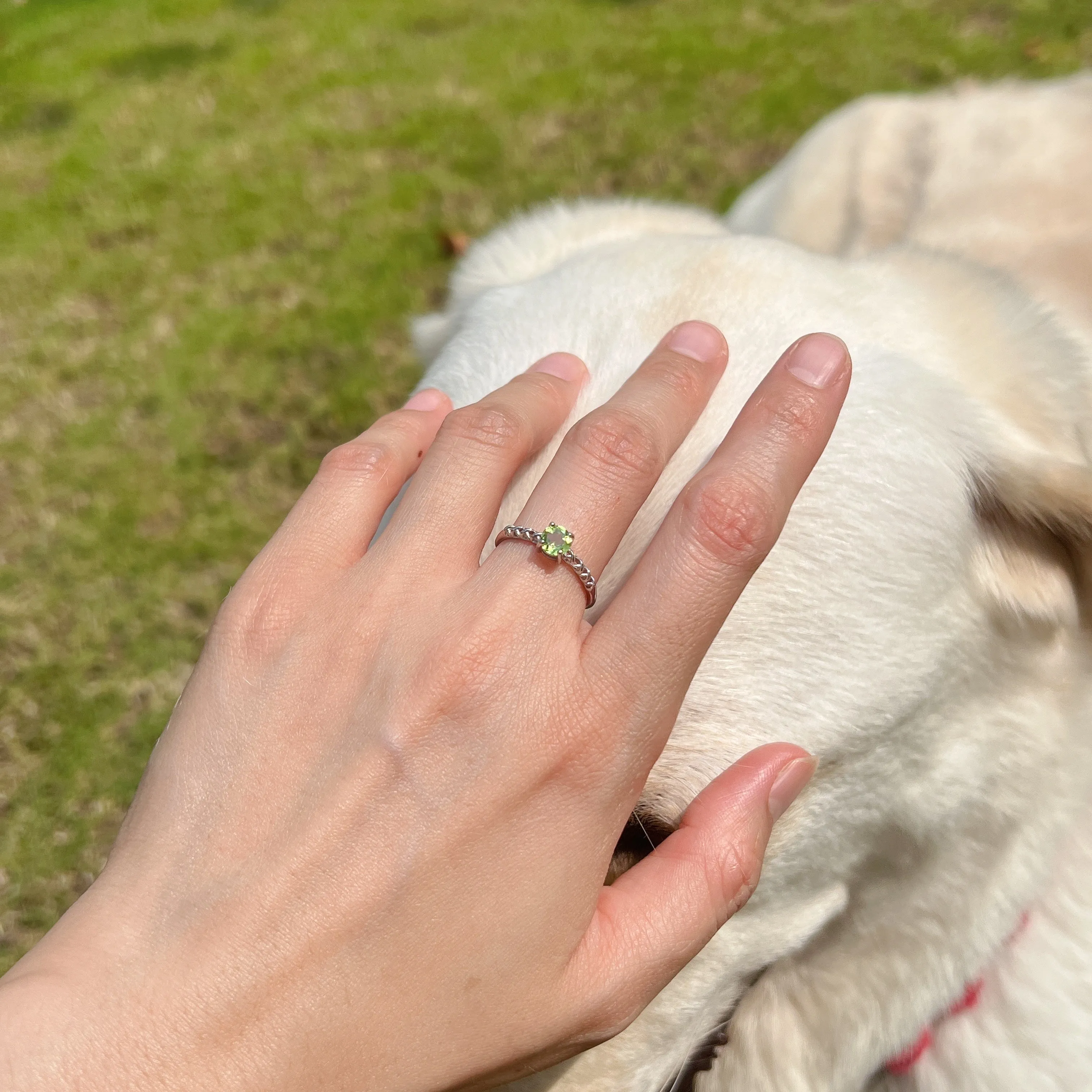 Top Quality Peridot Sterling Silver Ring with Four Prongs Setting | Handmade Healing Gemstone Fashion Jewelry