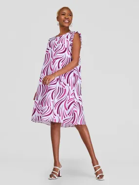 Vivo Ava Tent Dress - White / Pink Yala Print