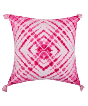 White pink handpainted tie dye cotton cushion cover